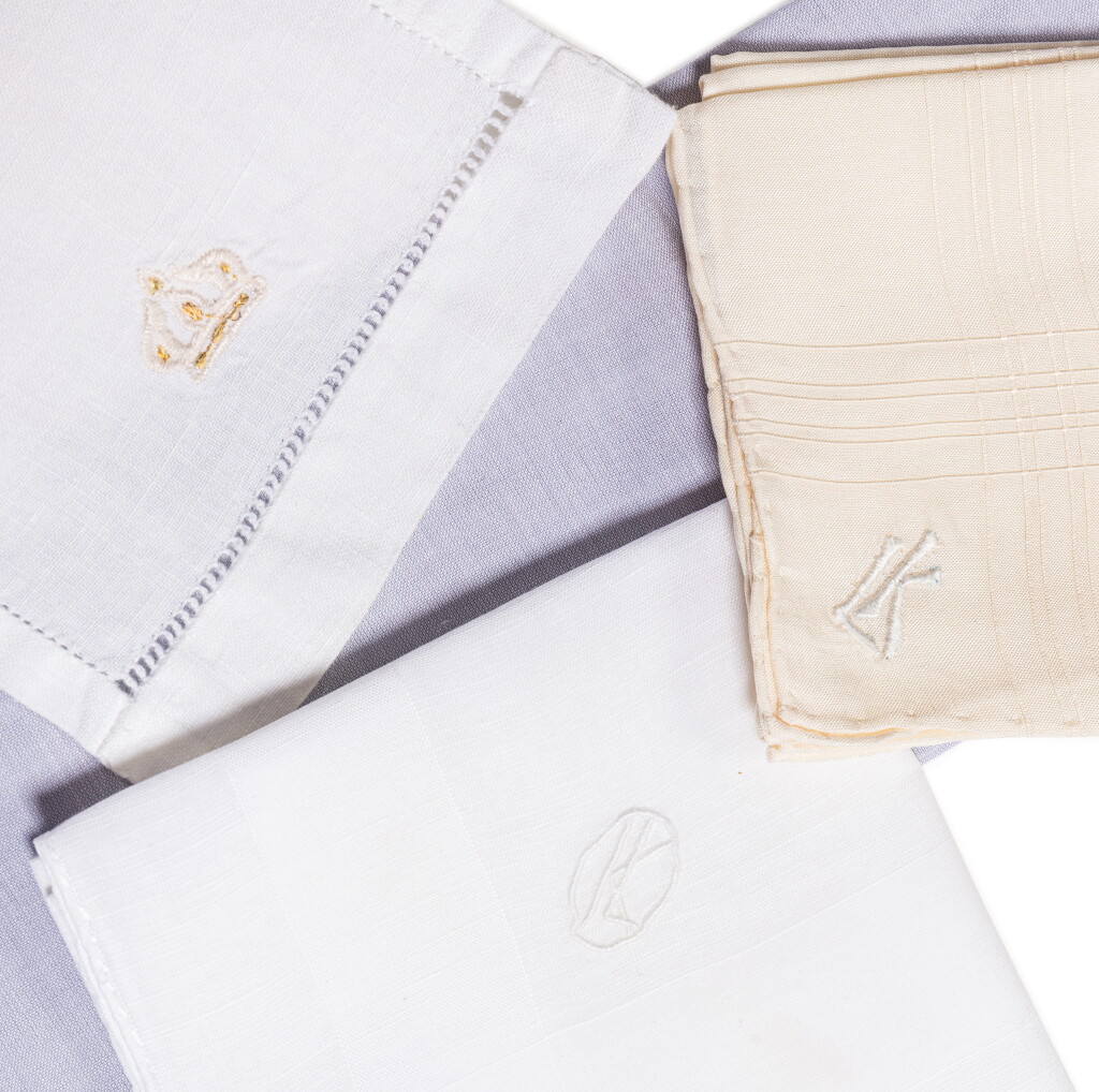 View full screen - View 1 of Lot 77. Set of Eleven Handkerchiefs, Monogrammed KL .
