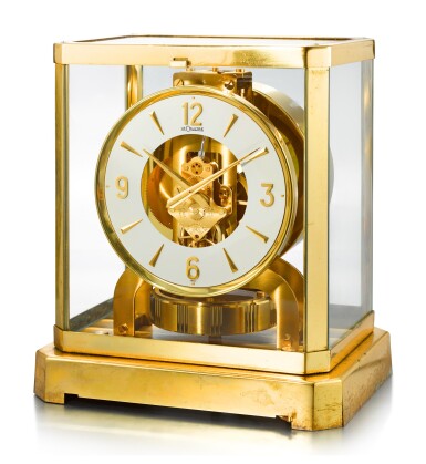 View full screen - View 1 of Lot 8007. LECOULTRE | A GILT BRASS ATMOS CLOCK, CIRCA 1975.