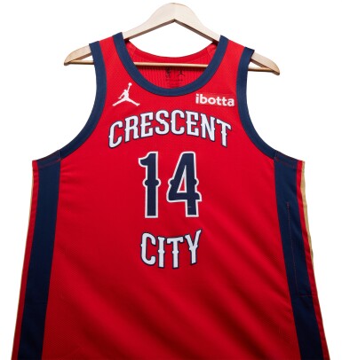 View full screen - View 1 of Lot 79. Brandon Ingram New Orleans Pelicans 2023-2024 Game Worn Statement Edition Jersey.