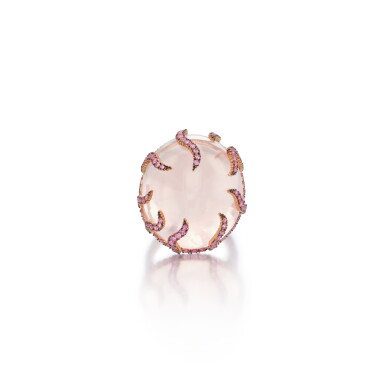 View full screen - View 1 of Lot 302. Rose Quartz and Pink Sapphire Ring.