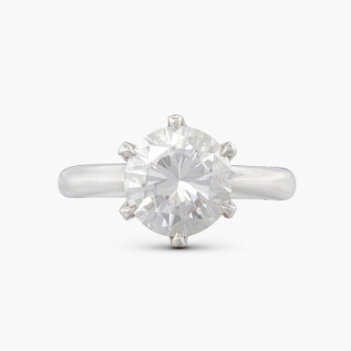 View full screen - View 1 of Lot 1442. Diamond Ring | 3.03克拉 圓形 D色 鑽石 戒指.