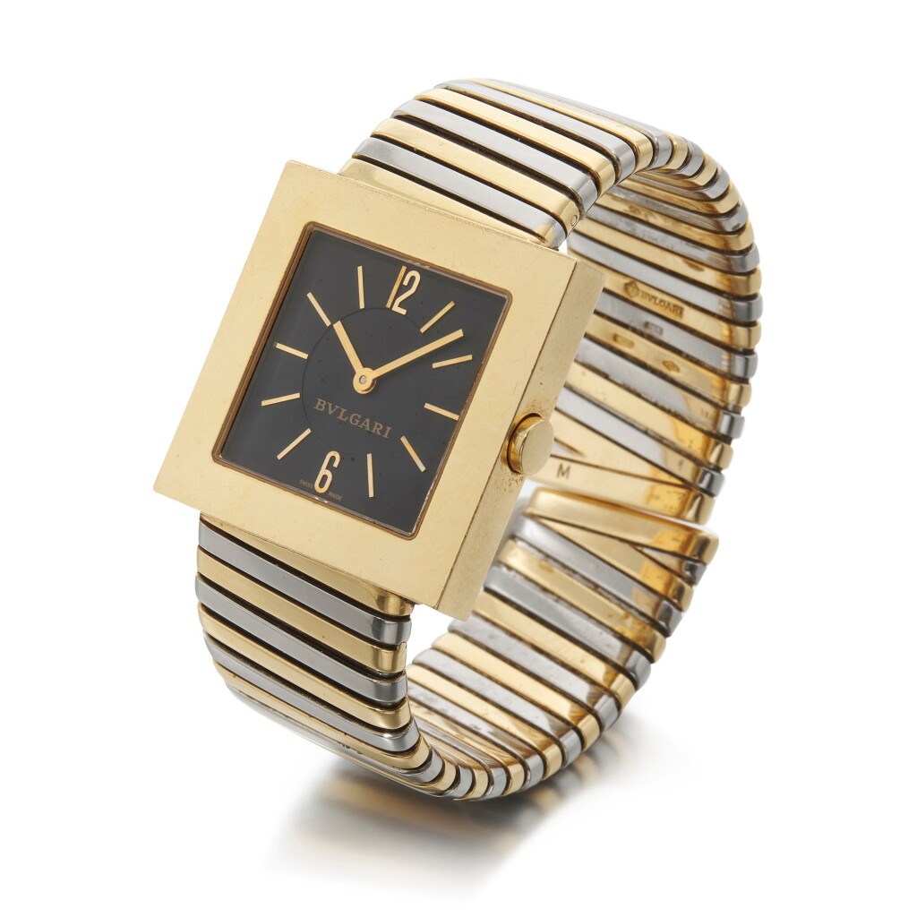View full screen - View 1 of Lot 160. Bulgari, Gold and stainless steel wristwatch (Bulgari, Orologio in oro e acciaio).