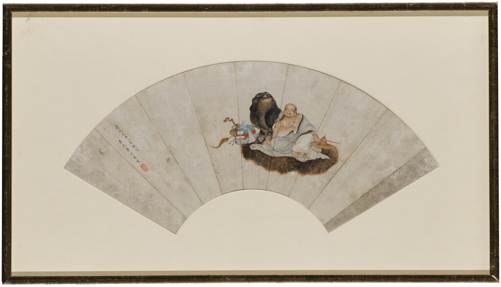 View full screen - View 1 of Lot 211. Hua Ziyou, Laughing Buddha with Buddhist Lion.