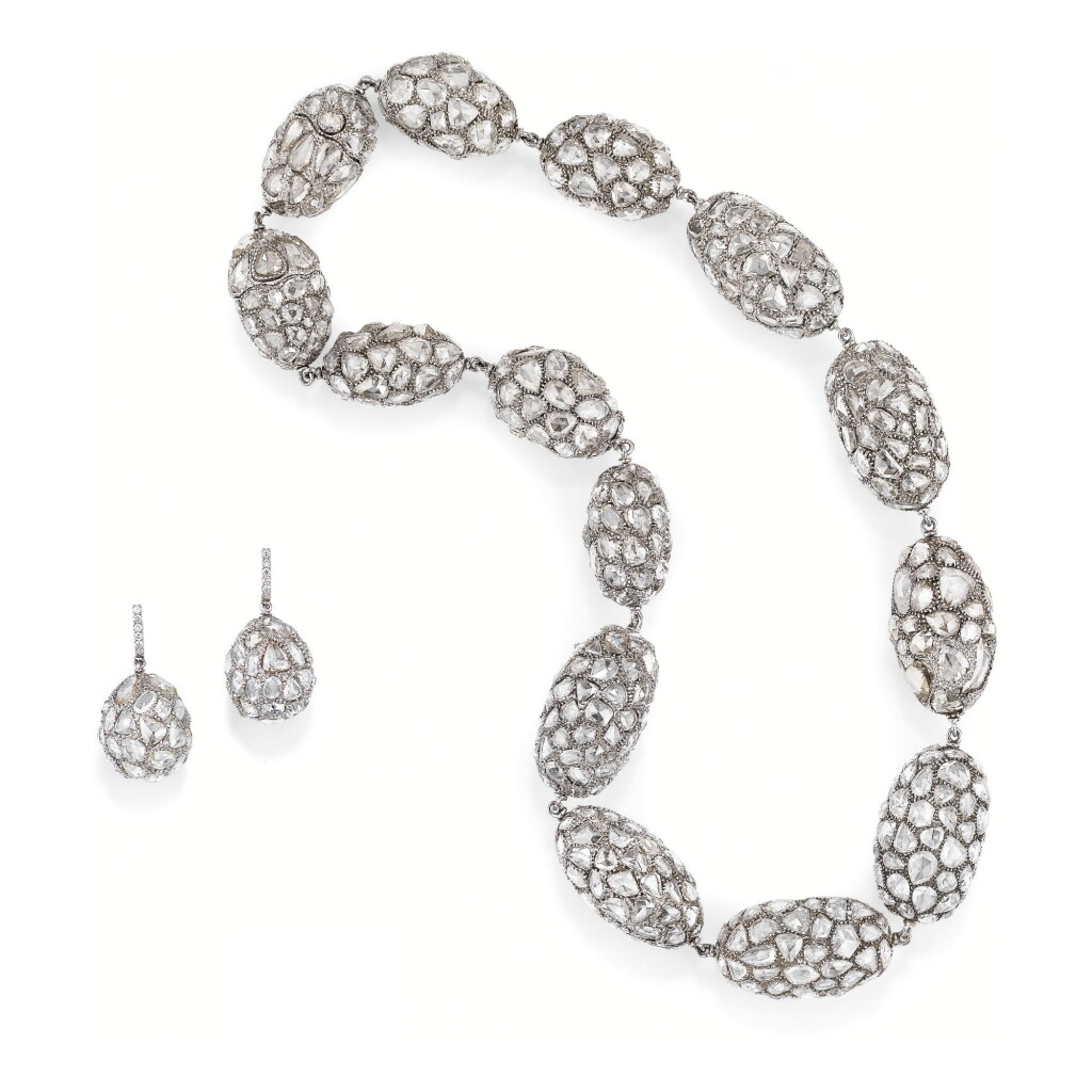 View full screen - View 1 of Lot 273. DEMI-PARURE DIAMANTS | DIAMOND DEMI-PARURE.