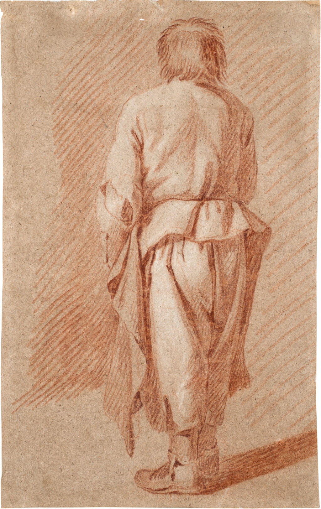 View full screen - View 1 of Lot 429. Standing figure in an apron, seen from behind.