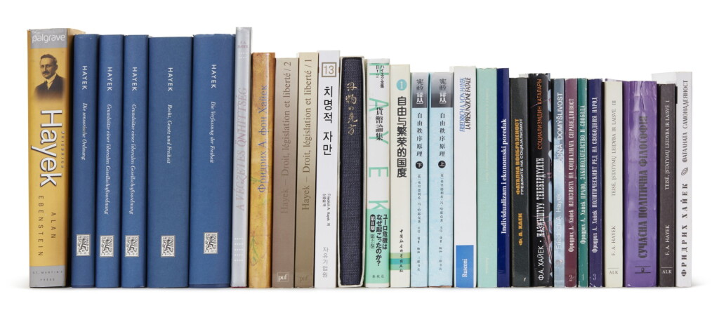 View full screen - View 1 of Lot 24. 85 VOLUMES OF TRANSLATIONS OF HAYEK'S WORKS, 1980s-2000s .