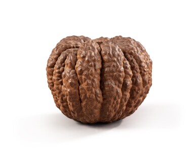 View full screen - View 1 of Lot 209. A Carved Wood Pumpkin | Japan, Circa 1930 | Citrouille en Bois Sculpté | Japon, Vers 1930.