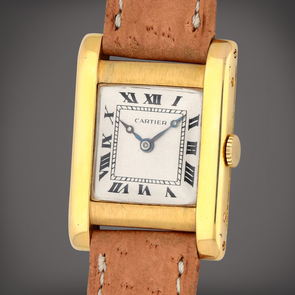View full screen - View 1 of Lot 441. Tank Normale | A yellow gold wristwatch | Circa 1919.