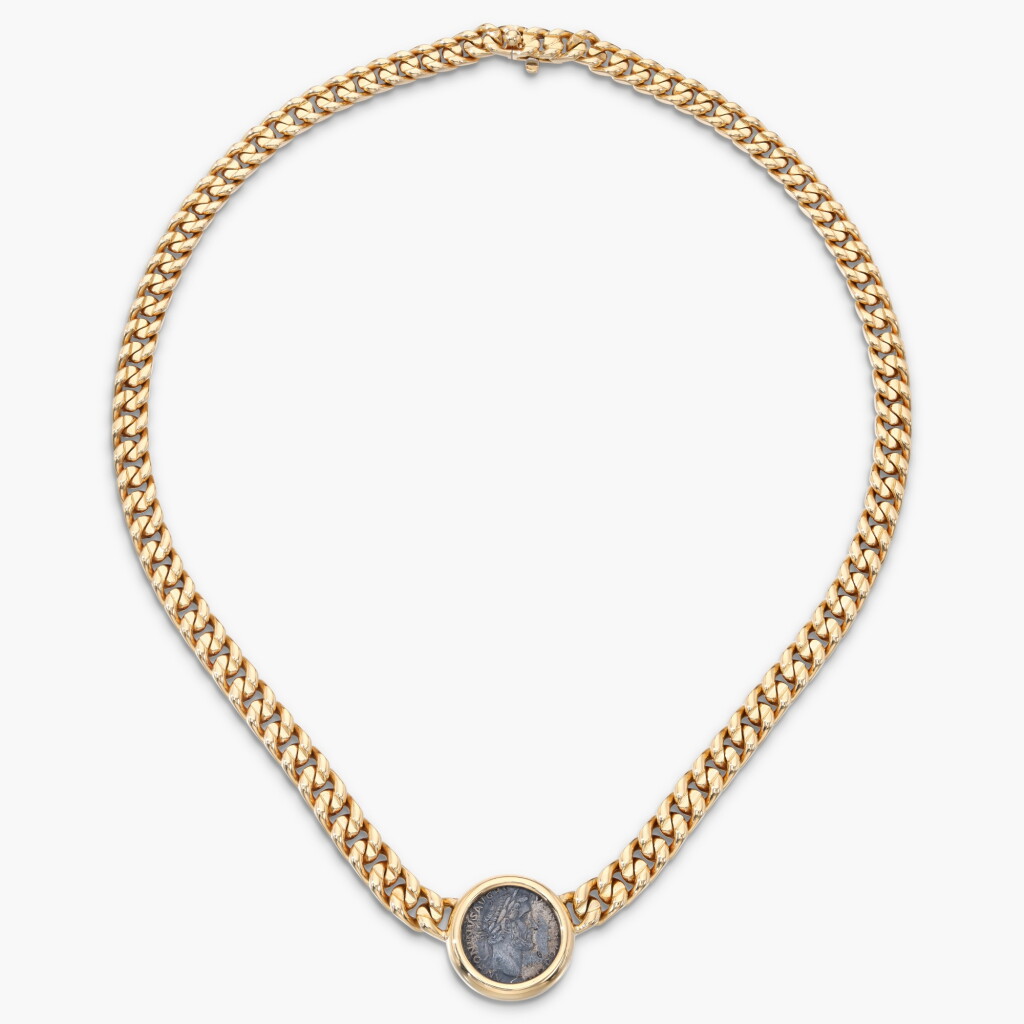 View full screen - View 1 of Lot 787. Gold and Ancient Coin ‘Monete’ Necklace.