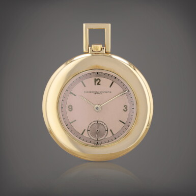 View full screen - View 1 of Lot 491. Montre de poche en or rose | Pink gold open-faced watch Vers 1940 | Circa 1940.