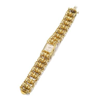 View full screen - View 1 of Lot 241. LADY'S GOLD WRISTWATCH, IWC.