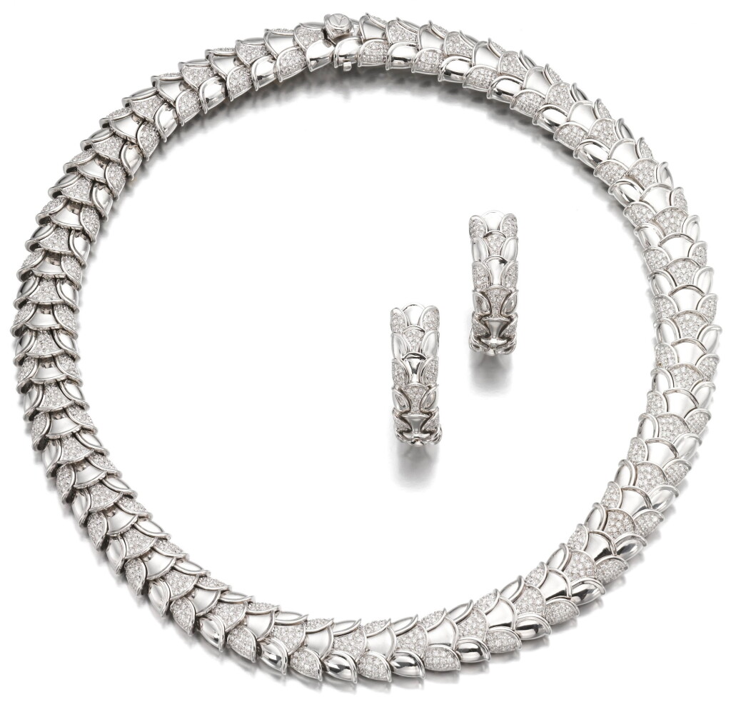View full screen - View 1 of Lot 84. ASPREY | DIAMOND DEMI-PARURE.