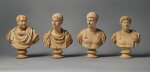 Set of Eight Busts of Roman Emperors: Caligula, Otho, Vitellius, Antoninus Pius, Marcus Aurelius, Caracalla, Trebonianus Gallus, Valerian