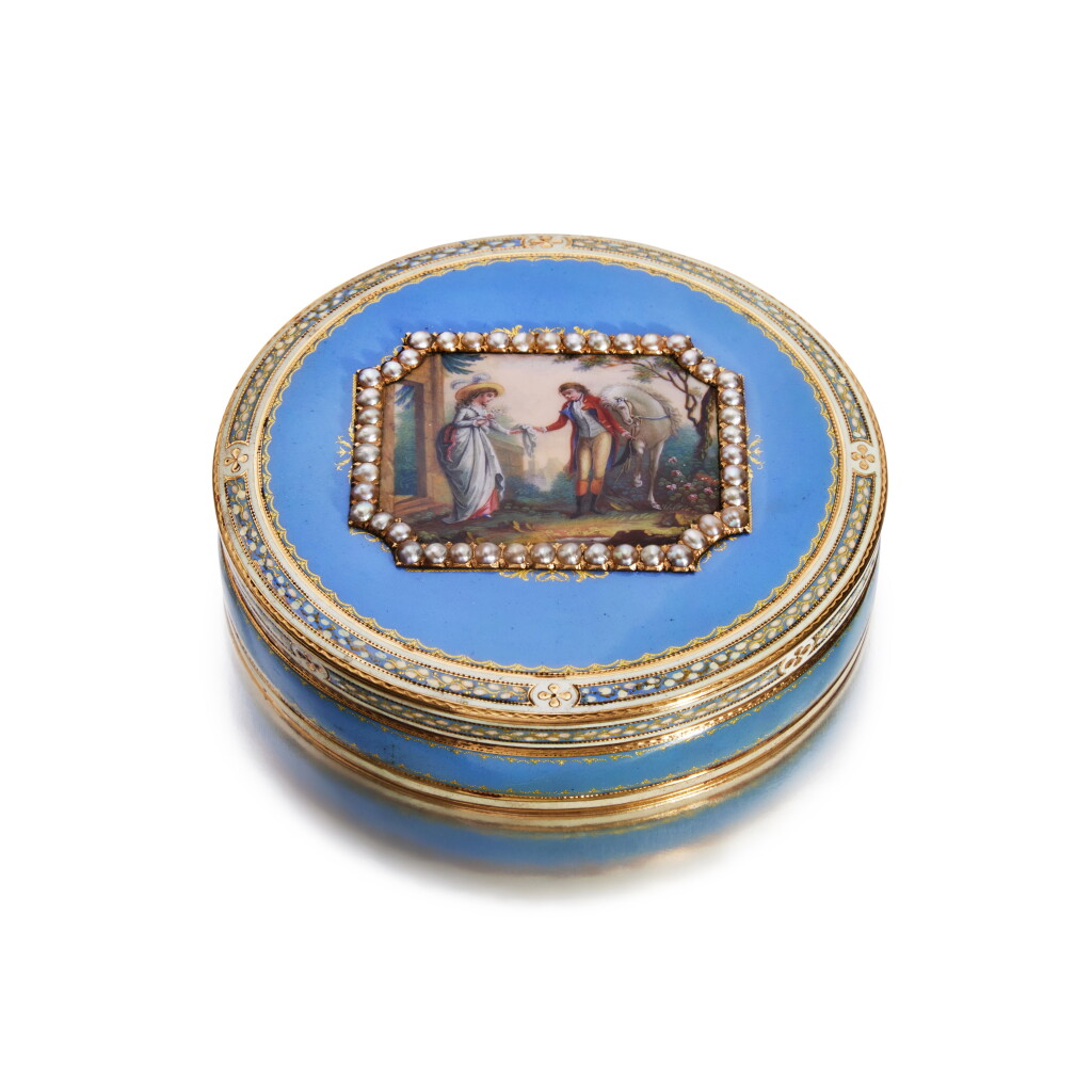 View full screen - View 1 of Lot 113. A Large Pearl-Set Gold Bonbonniere, Jean-George Rémond, Geneva, 1783-1791.
