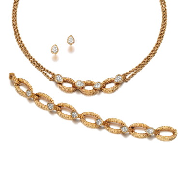 View full screen - View 1 of Lot 76. DIAMOND DEMI-PARURE, 'SERPENT BOHÈME', BOUCHERON, AND PAIR OF DIAMOND EARRINGS.