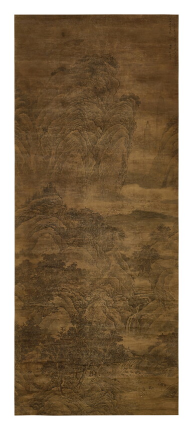 View full screen - View 1 of Lot 774. CAI YUAN (EARLY QING DYNASTY) LANDSCAPE AFTER FAN QUAN | 蔡遠 《倣范寬山水》 水墨絹本 立軸.