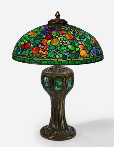 View full screen - View 1 of Lot 425. TIFFANY STUDIOS | A RARE "FRUIT" TABLE LAMP.