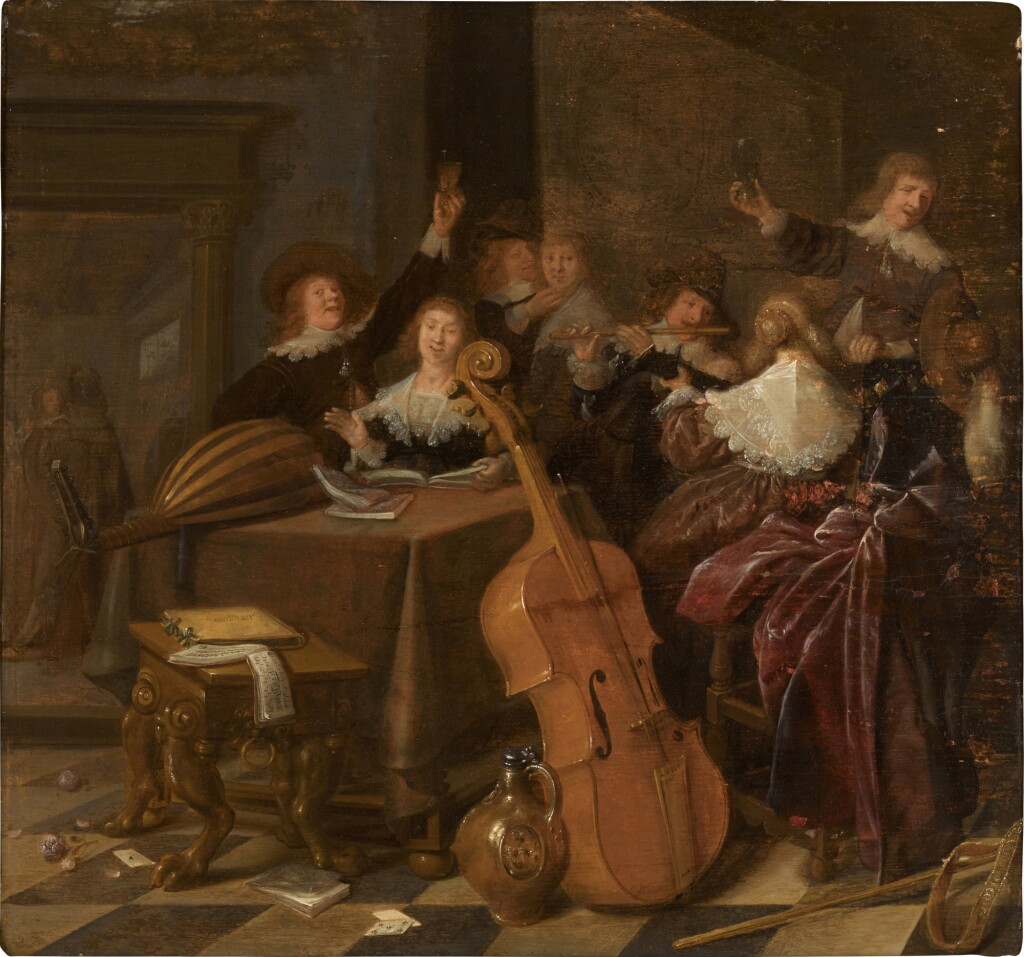 View full screen - View 1 of Lot 49. A musical gathering in an interior.