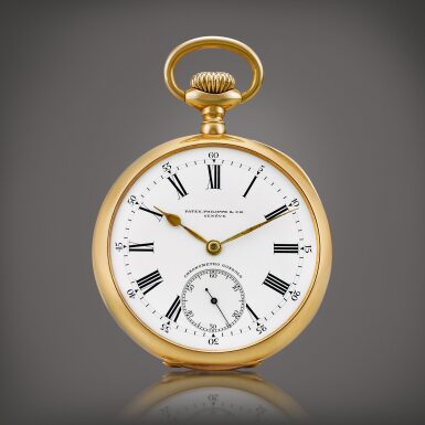 View full screen - View 1 of Lot 896. Chronometro Gondolo | A pink gold openface keyless watch with enamel dial, Circa 1910 | 百達翡麗 | Chronometro Gondolo | 粉紅金懷錶,備琺瑯錶盤,約1910年製.