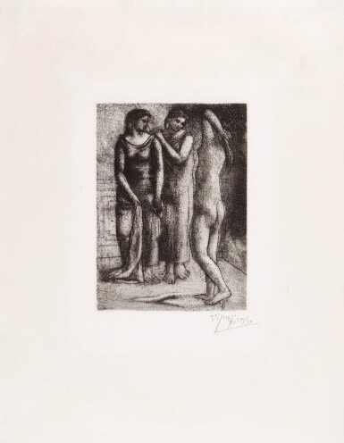 View full screen - View 1 of Lot 414. PABLO PICASSO | DEUX FEMMES REGARDANT UN MODÈLE NU (B. 57; BA. 102).