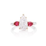 Light Pink Diamond and Ruby Ring, Mount by Cartier | 1.76克拉 淡粉紅色 鑽石 配 紅寶石 戒指,卡地亞戒台