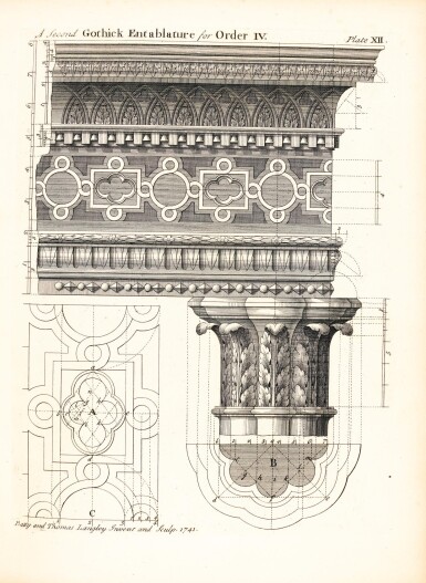 View full screen - View 1 of Lot 57. Architecture | Langley, Halfpenny, and Lightoler | 3 works bound in one volume, 1747-1762.