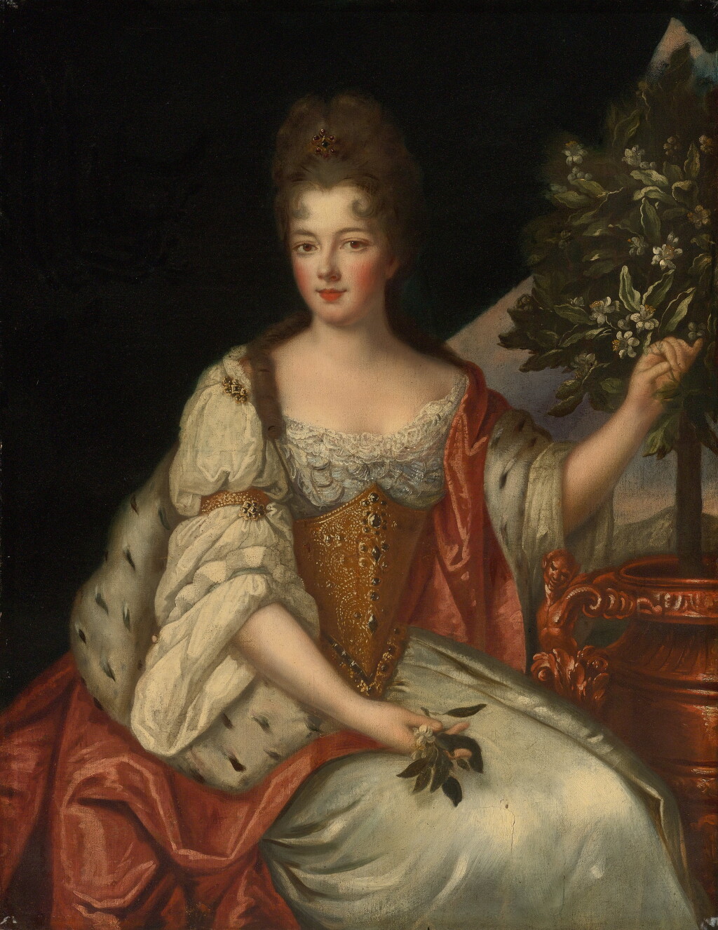 View full screen - View 1 of Lot 100. Portrait of a Lady, Said to be Françoise Marie de Bourbon.