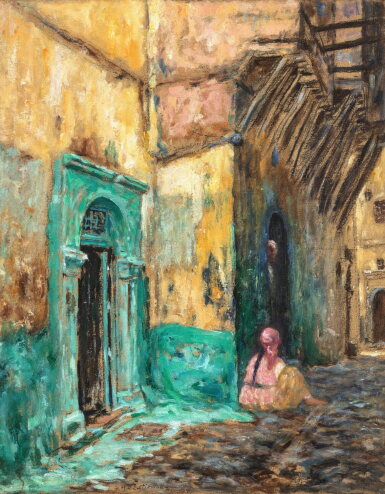 View full screen - View 1 of Lot 46. A seated woman in the Casbah of Algiers.
