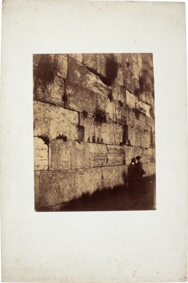 View full screen - View 1 of Lot 38. Jerusalem—James Graham | Photograph of the Wailing Wall, Jerusalem, 1850s.