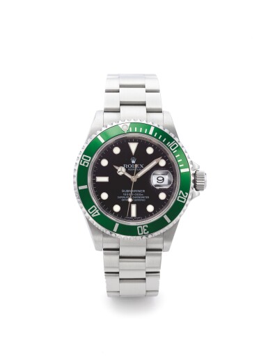 View full screen - View 1 of Lot 4. ROLEX | REF 16610T SUBMARINER "KERMIT", A STAINLESS STEEL AUTOMATIC WRISTWATCH WITH DATE AND BRACELET CIRCA 2007.