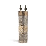 A Silver and Gold Esther Scroll Case, probably North African, mid 20th century