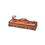 A jade-inlaid wood ruyi sceptre, China, Qing dynasty, 19th century