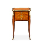 A Louis XV sycamore and bois satiné marquetry table à écrire, by Jean-Louis Grandjean, mid-18th century