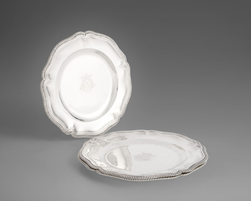 View full screen - View 1 of Lot 609. Three Louis XV Silver Plates, Jacques Deme, Paris, 1727-28.
