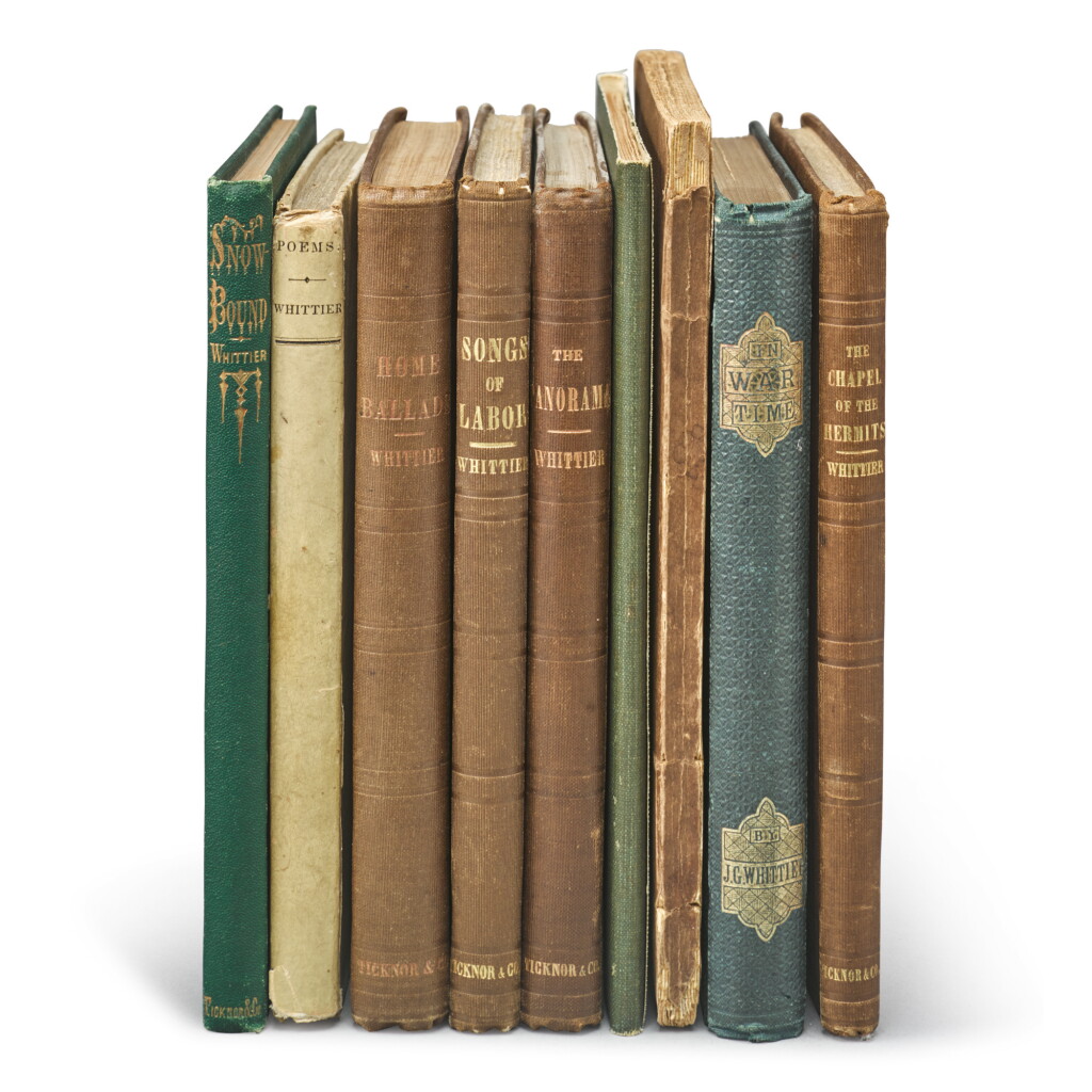 View full screen - View 1 of Lot 73. WHITTIER, JOHN GREENLEAF | A Group of Nine First Editions.
