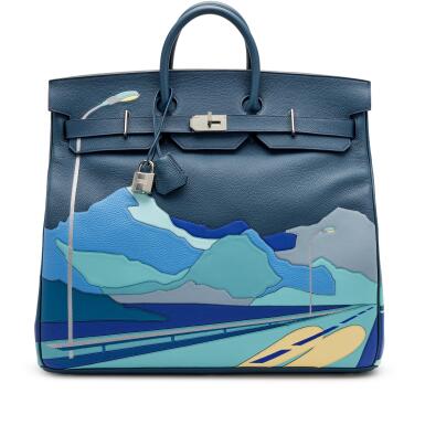 View full screen - View 1 of Lot 41. Limited Edition Bleu De Prusse Togo, Swift and Clèmence Endless Road HAC Haut à Courroies 50 Palladium Hardware, 2019.