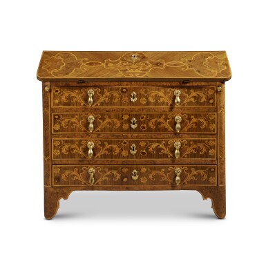 View full screen - View 1 of Lot 27. A North Italian Rococo Gilt-Bronze Mounted Fruitwood Marquetry Walnut Ribalta, Piedmontese, Circa 1760.