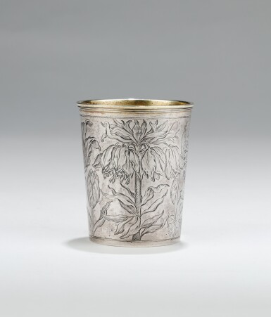 View full screen - View 1 of Lot 546. A Slovakian parcel-gilt silver beaker, Andreas Schüsslet, Banska Bystrica (Neusohl), circa 1666.
