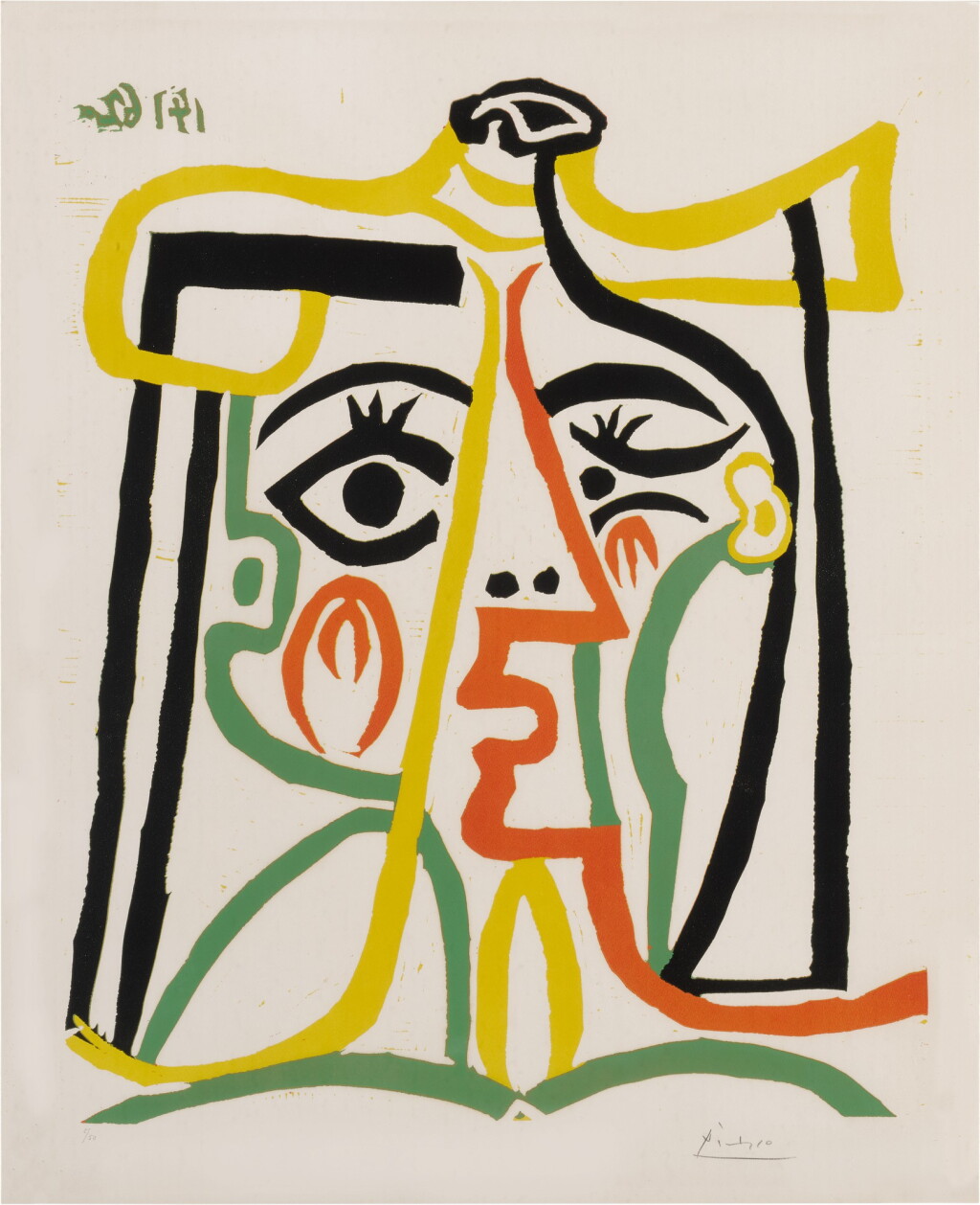 View full screen - View 1 of Lot 34. PABLO PICASSO | PORTRAIT DE JACQUELINE AU CHAPEAU DE PAILLE (B. 1067; BA. 1279).