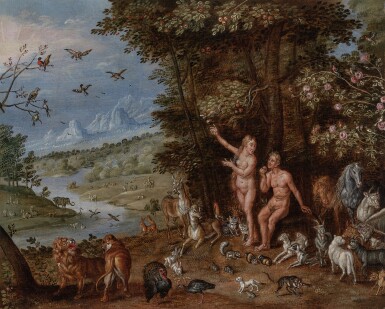 View full screen - View 1 of Lot 437. Adam and Eve in the Garden of Eden.