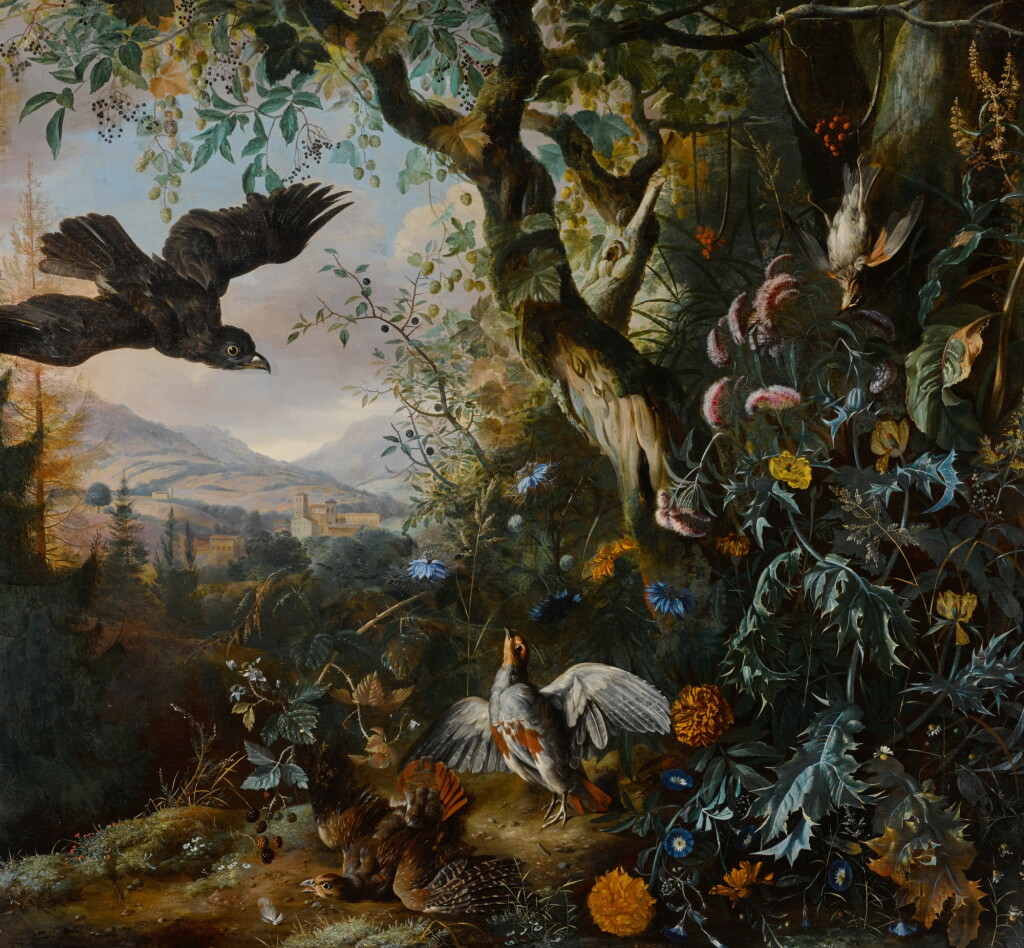 View full screen - View 1 of Lot 62. Landscape with drugged Birds in the Flower and Underbrush of the Wood.