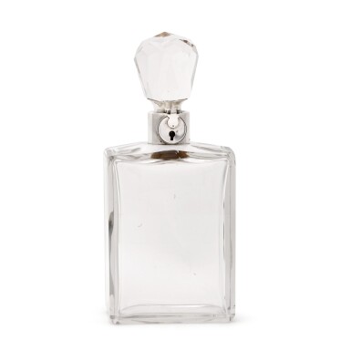 View full screen - View 1 of Lot 88. A silver-mounted lockable decanter, Hukin & Heath, Birmingham, 1929.