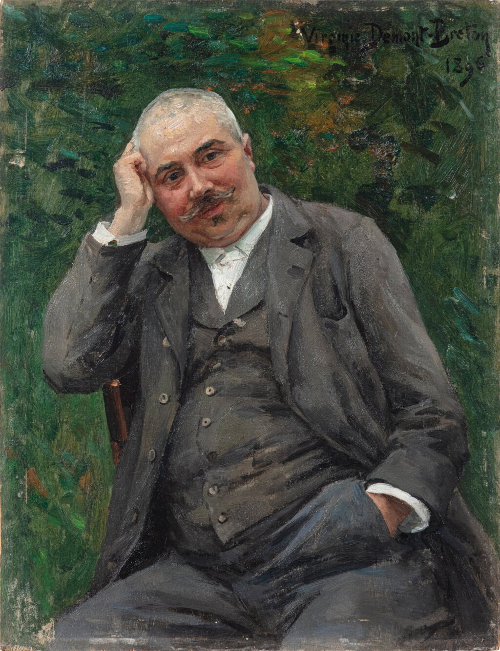 View full screen - View 1 of Lot 219. Portait d'un homme assis.