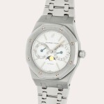 Royal Oak Day Date Moon Phase 'The Owl', Reference 25594ST | A stainless steel wristwatch with day, date, moon phases and bracelet | Circa 1995