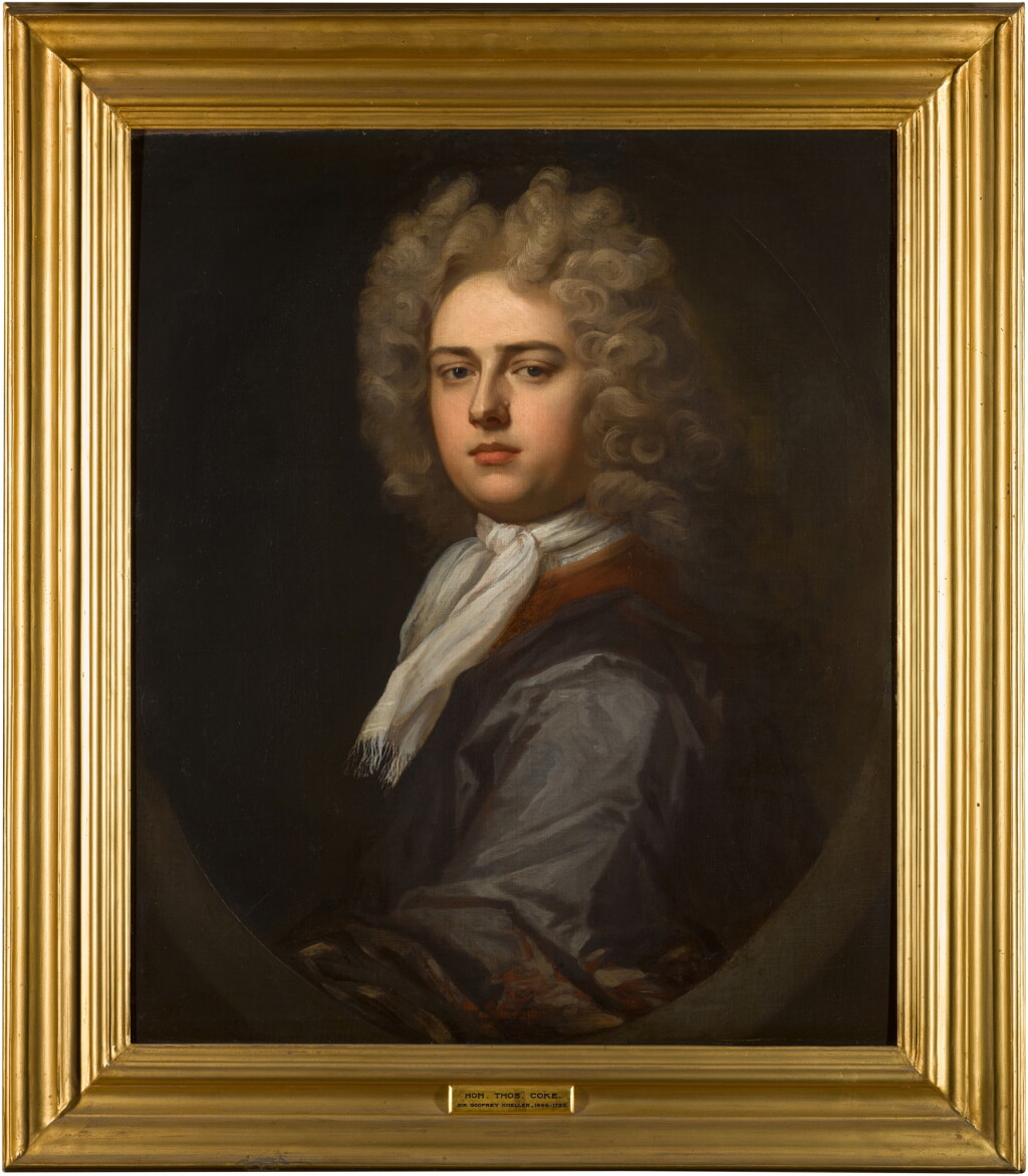 View full screen - View 1 of Lot 81. Portrait of the Hon. Thomas Coke (1674-1727) of Melbourne Hall, bust-length.