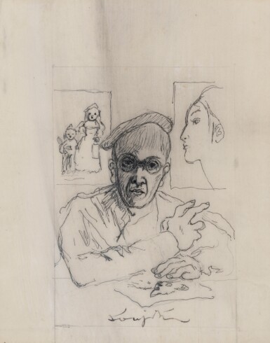 View full screen - View 1 of Lot 225. Autoportrait dans l'atelier.