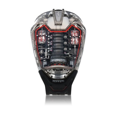 View full screen - View 1 of Lot 307. MP-05 LA FERRARI APERTA, REF 905.JN.0001.RX LIMITED EDITION BLACK SAPPHIRE SKELETONIZED TOURBILLON WRISTWATCH WITH 50-DAY POWER RESERVE INDICATION CIRCA 2017.