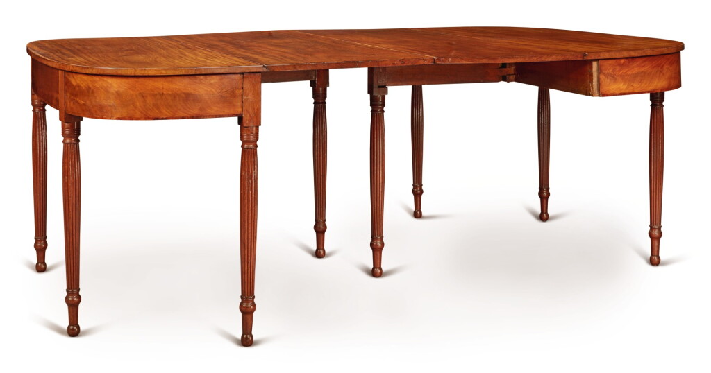 View full screen - View 1 of Lot 78. Federal Mahogany Two-Part Dining Table, possibly Philadelphia, circa 1805.