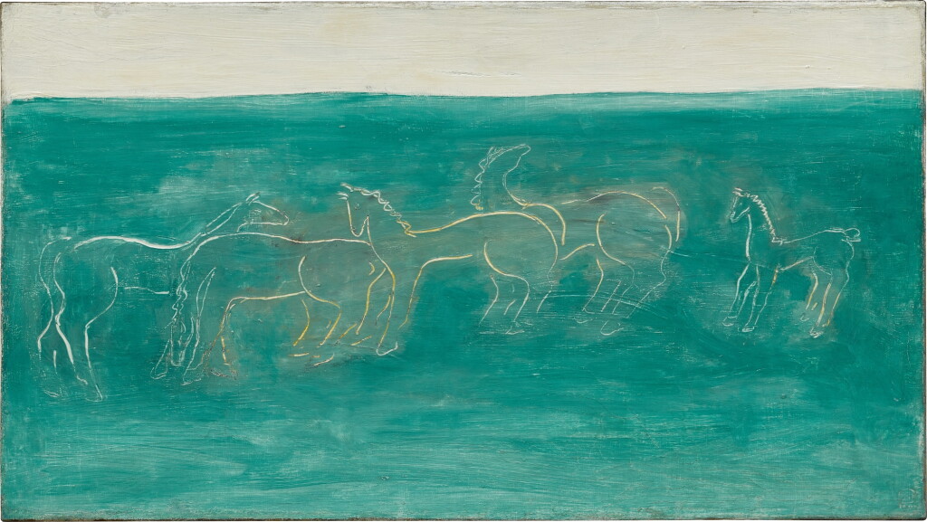 View full screen - View 1 of Lot 142. Sanyu 常玉 | Five Horses in a Green Landscape 草原五馬.