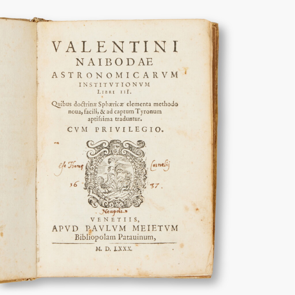 View full screen - View 1 of Lot 24. Nabod, Valentin | Astronomicarum institutionum libri iii, Venice, 1580, first edition, early vellum.